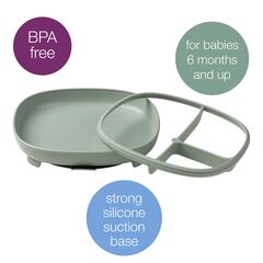 b.box 2 in 1 Suction Plate with Removable Divider, Color: Sage