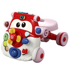 Teknum 3In1 Baby Walker Learning Table Game Panel With Musical Keyboard 6+ Months, Color: red