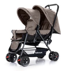 Teknum Double Baby Stroller Twin 6-36 Months 20Kg, Color: Khaki