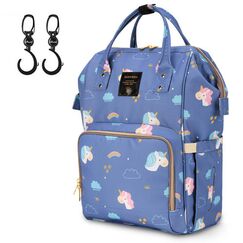 Sunveno Diaper Bag Xl Green Dream With Stroller Hooks, Color: Baby Blue