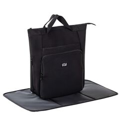 Little Story Mommy Diaper Bag With Changing Mat, Color: Black
