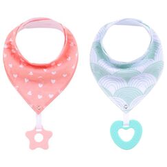 Little Story Bandana Drool Bibs Set Of 2 Love
