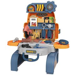 Little Story Role Play Mechanic / Tools Station Toy Set School Bag (23 Pcs) - Yellow, 3-In-1 Mode