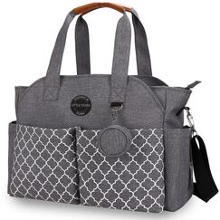 Little Story Signature Diaper Bag Black, Color: Grey