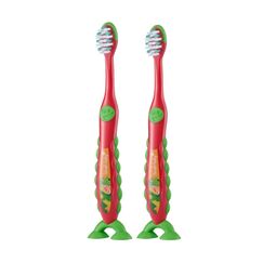 Brush-Baby FlossBrush Toothbrush for Kids 3–6 Years - Multicolor