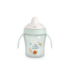 Suavinex Baby Training Cup with Rigid Spout & Removable Handles Spill-proof Ergonomic Shape Designed for Small Hands 6M+ 200ml Green