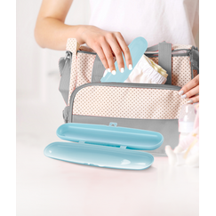 Babyjem Plastic Fork & Spoon Travel Case 6+ Months - Green