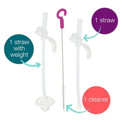 b.box Sippy Cup Replacement Straw Pack: Includes 1 Replacement Straw with Weight, 1 Cleaning Brush, Fits b.box Sippy Cups