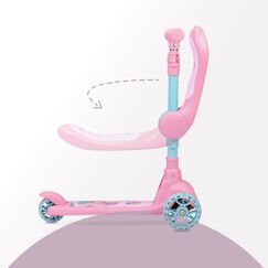 MoMi Kiuru 2-in-1 Scooter and Ride-On, Color: pink