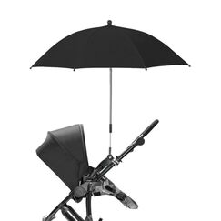 Teknum Universal Stroller Umbrella With Holder Clip Clamp 360° Rotatable Uv50+, Color: Black