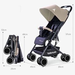 Teknum Yoga Lite Stroller Cabin Fold 6–36 Months Up To 15Kg, Color: Ivory