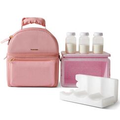 Sunveno Breastmilk Cooler Bag With Detachable Insulation Box Set, Color: pink