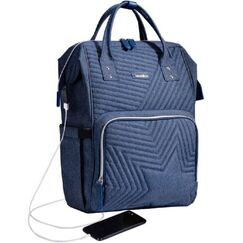 Sunveno Diaper Bag With Usb Port, Color: Blue