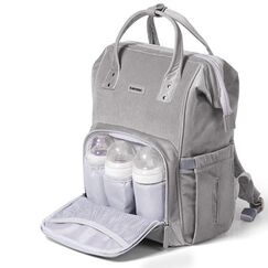 Sunveno Corduroy Diaper Bag With Usb Port, Color: Grey