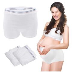 Sunveno Postpartum Mesh Underwear 2 Pieces, Color: White, Maternity Size: S