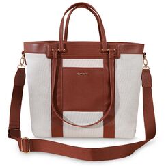 Sunveno La Mode Premium Diaper Bag 48Cm Large Capacity With 8 Pockets, Color: Brown