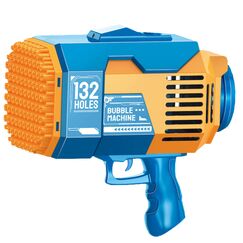 Little Story 132 Holes Bubble Machine Gun With Light For Kids Indoor & Outdoor, Color: Orange