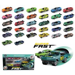 Little Story 8Pcs Slide Die Cast Car Set, Color: Multicolor