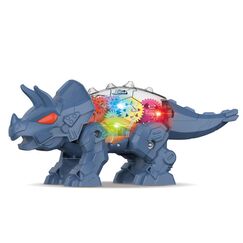 Little Story Electric Diy Gear Dinosaur Toy With Light And Sound, Color: Blue