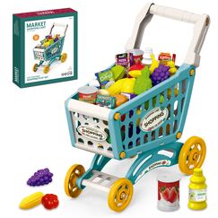 Little Story Role Play Market Shopping Cart Toy Set 56 Pcs, Color: Green
