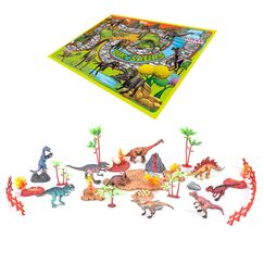 Little Story Dino World Set 18 Pcs With 9 Dinosaur Figures And Scene Carpet