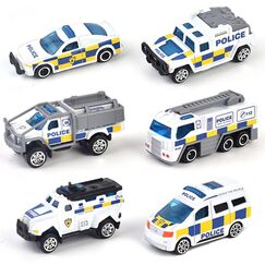Little Story Alloy Sliding Police Toy Car 6 Pcs