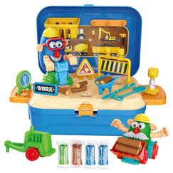 Little Story Role Play Construction Site Box With Dough Backpack 42 Pcs