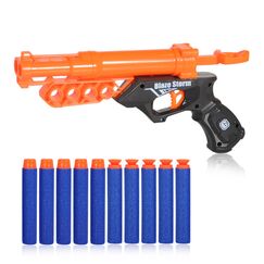 Little Story Kids Manual Soft Bullet Gun With 10Pcs Soft Bullets Blue, Color: Orange