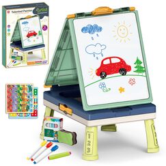 Little Story Artist Double Sided Handbag Drawing Board 31 Pcs With Board Games Green 3+ Years
