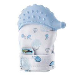 BabyJem Baby Teething Gloves Hedgehog, Color: Blue