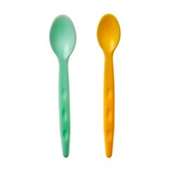 Babyjem Baby Food Spoon 2 Pcs, Color: Green & Yellow