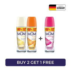 Mum Deodorant Roll-On B2G1 75ml Women (Fresh Pink Rose, Peach, Jasmine)