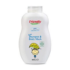 Friendly Organic 400ml Perfume Free Baby Shampoo & Body Wash - Clear