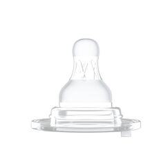 Farlin AC-22005 Crystal Clear Silicone Wide Neck Stretchy Anti-Fur Nipple S 2PCS