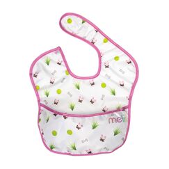 Melii Fold Up Bib with Scoop 2 Pcs, Color: White & Pink