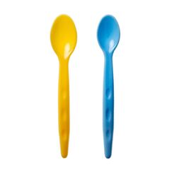 Babyjem Baby Food Spoon 2 Pcs, Color: Blue & Yellow