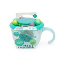 Melii Abacus Snack Container with Finger Trap, Color: Turquoise