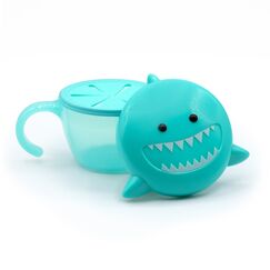 Melii Snack Container with Finger Trap, Color: Turquoise