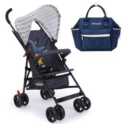 Teknum Eco Lite Stroller & Alameda Ace Diaper Bag Combo Yellow Wave 6–36 Months Up To 15Kg