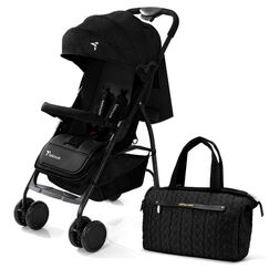 Teknum Trip Plus Stroller With Diaper Bag Combo 6–36 Months Up To 15Kg, Color: Black