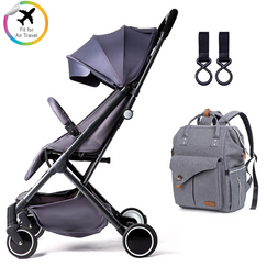 Teknum Travel Lite Baby Stroller Compact Foldable Cabin Size With Alameda Diaper Backpack Large And Hooks Combo