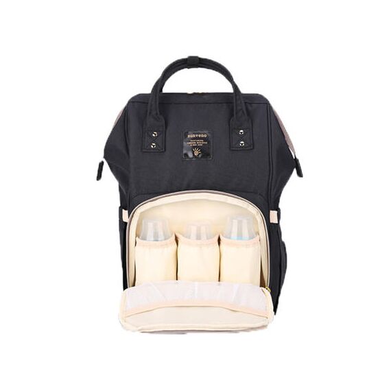 Sunveno Mamma Diaper Backpack And Breast Pump Bottle Bag Set, Color: Black, 8 image