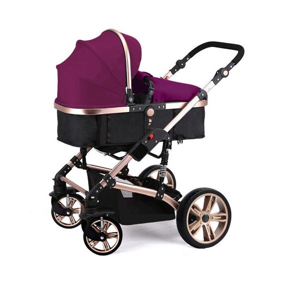 Teknum 3 In 1 Stroller Black With Sunveno Diaper Bag And Hooks 0–3 Years Up To 18Kg, Color: Burgundy, 6 image