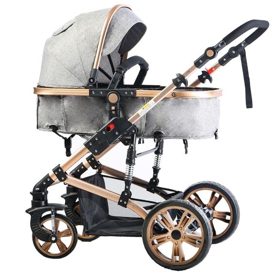 Teknum 3 In 1 Stroller Black With Sunveno Diaper Bag And Hooks 0–3 Years Up To 18Kg, Color: Grey, 2 image