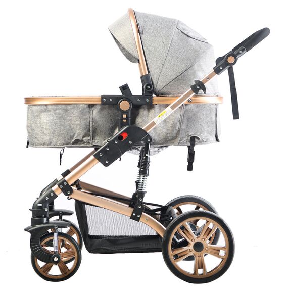 Teknum 3 In 1 Stroller Black With Sunveno Diaper Bag And Hooks 0–3 Years Up To 18Kg, Color: Grey, 4 image
