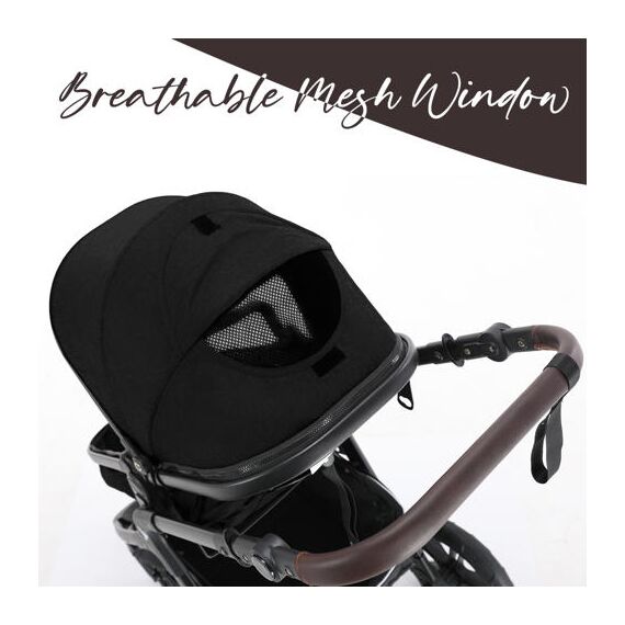 Teknum 3In1 Compacto Baby Stroller With Bassinet Air Cabin Friendly 0-36 Months, Color: Black, 7 image