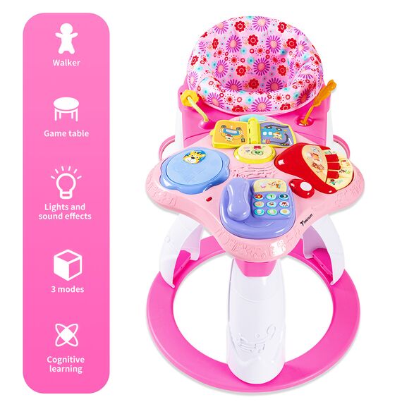 Teknum 3In1 Rotating Play Table Activity Center 6+ Months 15Kg, Color: pink, 8 image