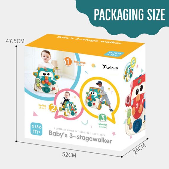 Teknum 3In1 Baby Walker Learning Table Game Panel With Musical Keyboard 6+ Months, Color: Green, 13 image