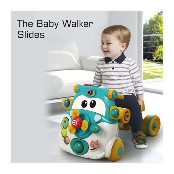 Teknum 3In1 Baby Walker Learning Table Game Panel With Musical Keyboard 6+ Months, Color: Green, 11 image
