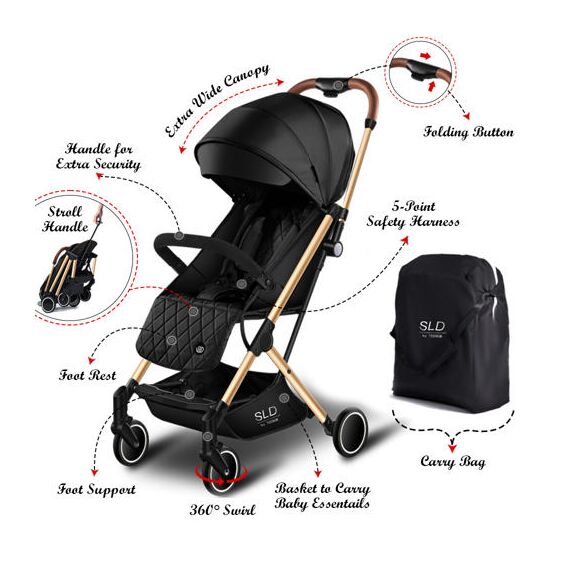 Teknum Travel Lite Stroller Sld Cabin Fold 0–4 Years Up To 22Kg, Color: Black, 4 image